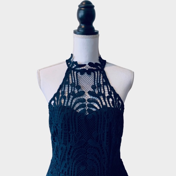 TWO SISTERS THE LABEL TARA DRESS LACE MINI DRESS IN DARK BLUE - Picture 4 of 16